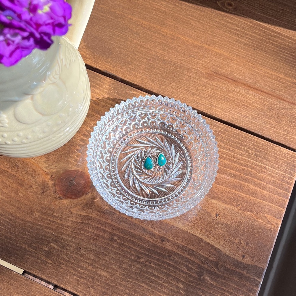 Sterling Silver Turquoise Teardrop Earrings